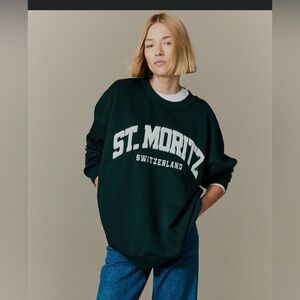 H&M St. Moritz Green Sweatshirt
